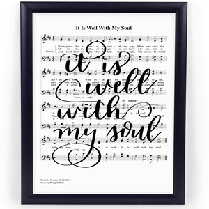 Hymn Wall Art with It is Well With My Soul Sheet Music image 3