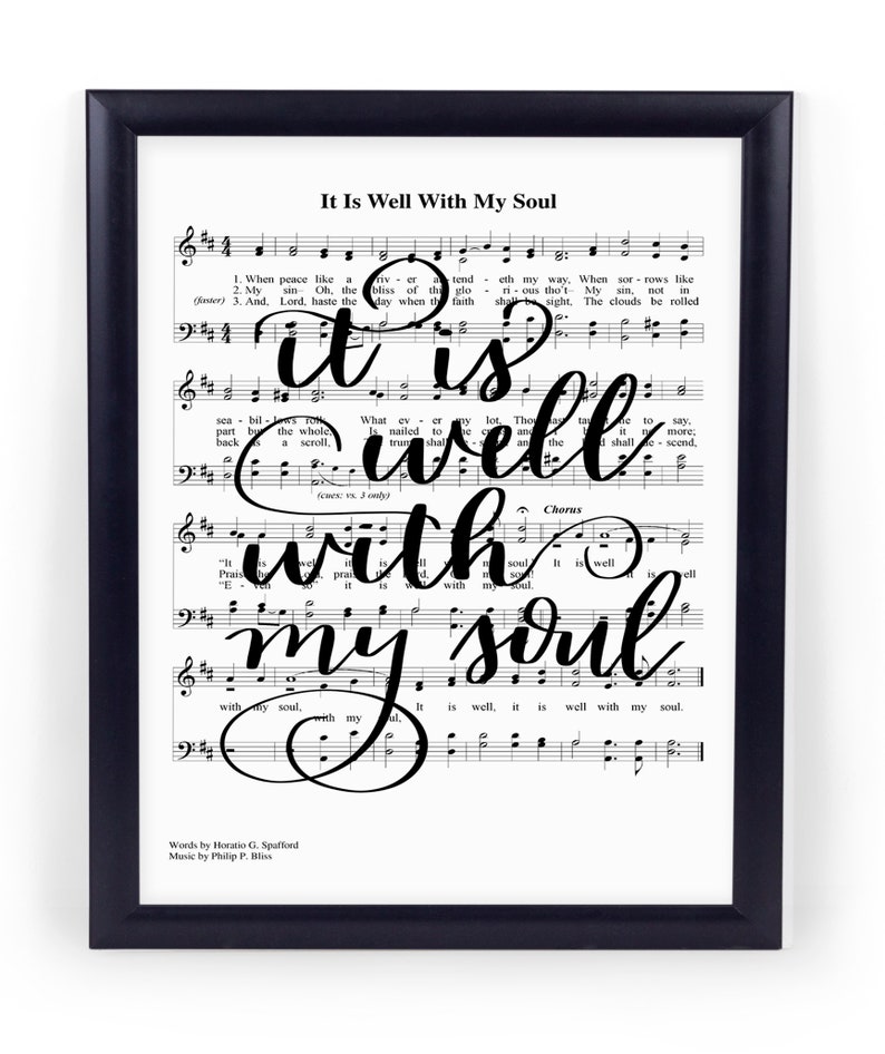 Hymn Wall Art with It is Well With My Soul Sheet Music image 3
