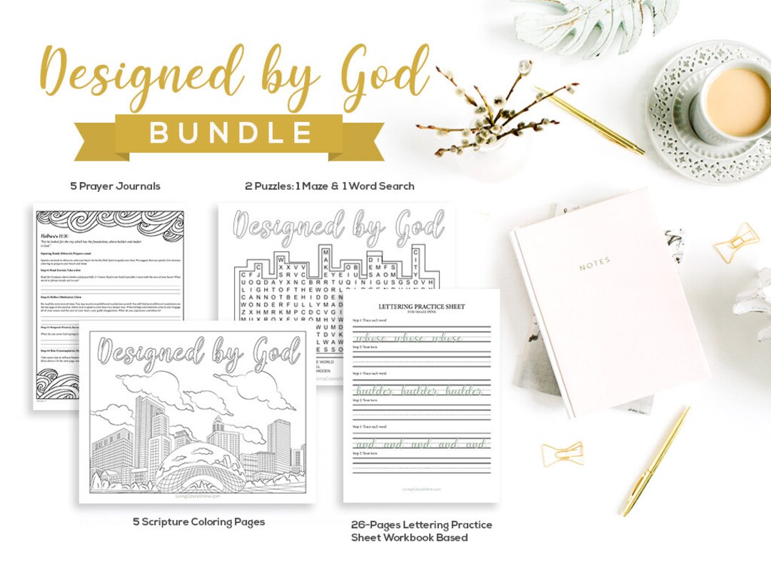 Designed by God Lettering Practice Sheets Christian - Etsy