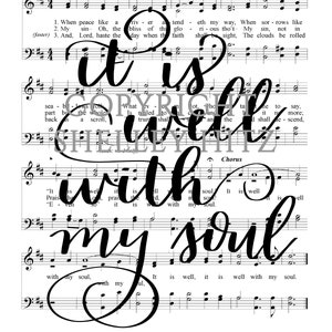 Hymn Wall Art with It is Well With My Soul Sheet Music image 4