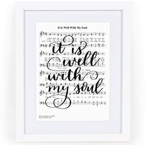 Hymn Wall Art with It is Well With My Soul Sheet Music image 2