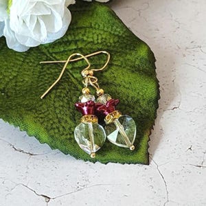 Dainty heart earrings • small dangle earrings • heart jewelry gift for her under 50 • secret sister gifts