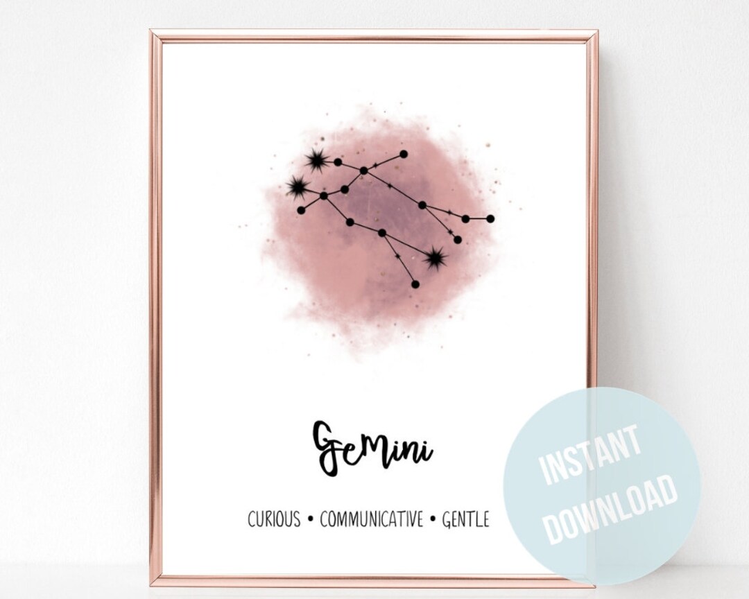 Gemini Art Print Gemini Constellation Print Astrology Gifts - Etsy