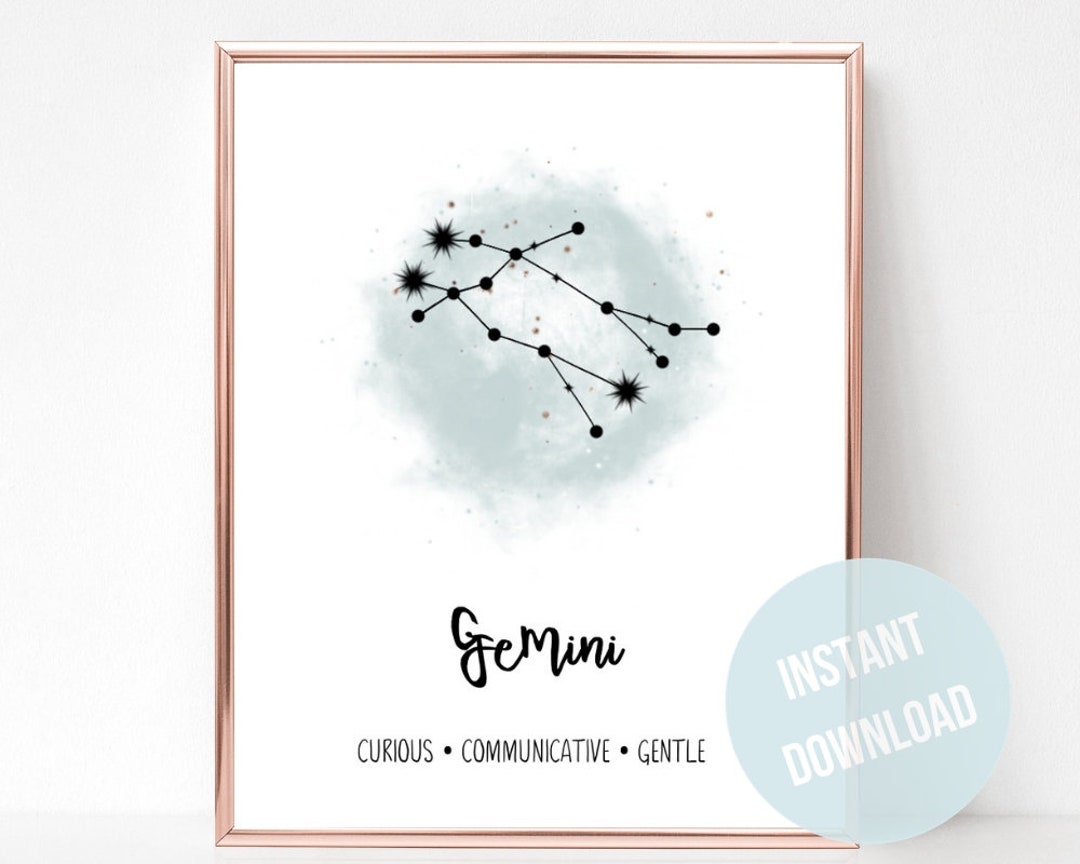 Gemini Art Print Gemini Constellation Print Astrology Gifts - Etsy