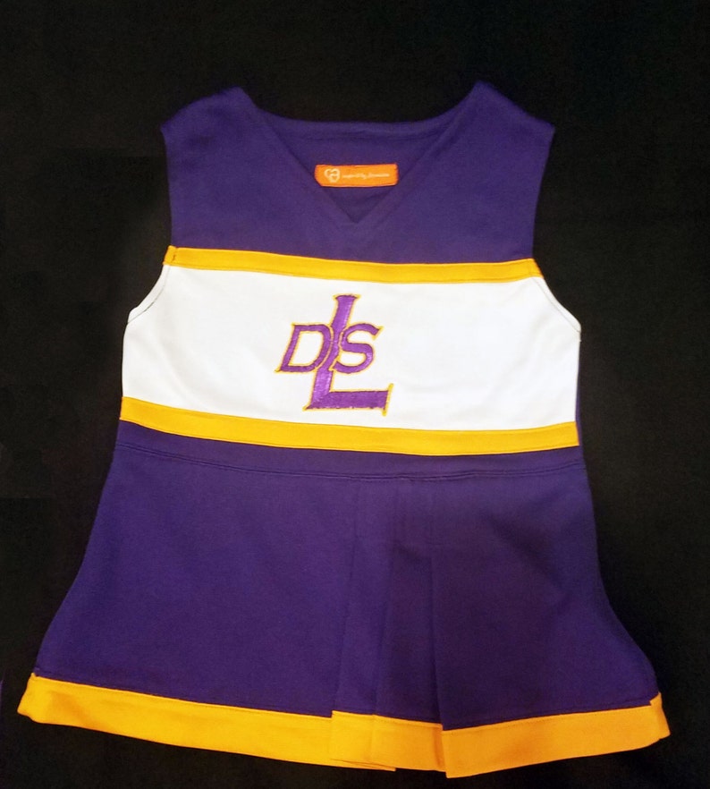Girls cheerleader outfit purple white and gold | Etsy