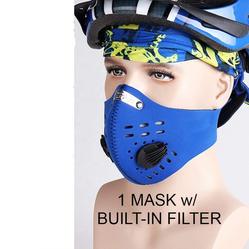 Cycling Outdoor Sports Mask w/ Filter Neoprene Mask Custom Etsy