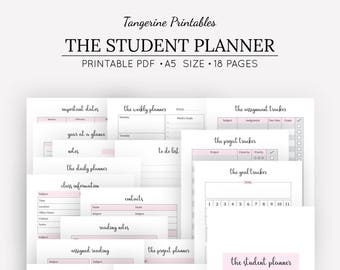 college planner printable a5 planner assignment tracker etsy