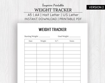 Printable Weight Loss Chart Pdf