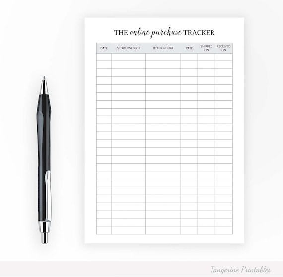 online purchase tracker a5 printable planner inserts etsy purchase tracker