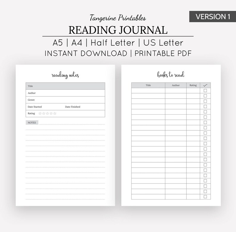 Looking through Magazine Printable Examining Magazine A5 A4 US Letter 50 percent Letter Dimensions Printable Electronic Obtain Publications Toward Read through Guide Critique photograph about Reading Journal Printable titled Examining Magazine Printable Reading through Magazine A5 A4 US Letter 50 percent Letter Sizing Printable Electronic Down load Publications Towards Examine E book Examine