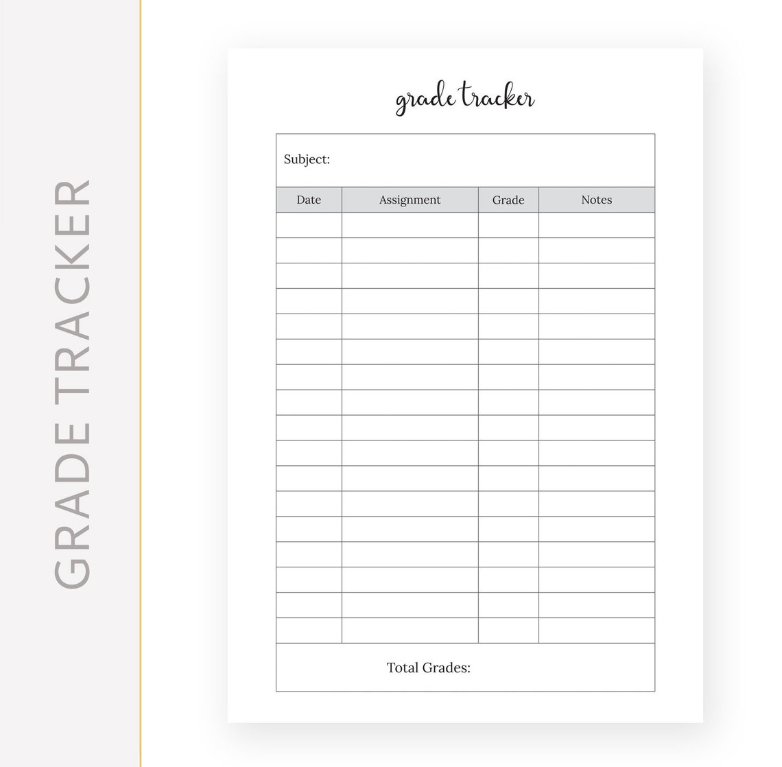 Grade Tracker College Planner Printable A5 A4 US Letter Etsy