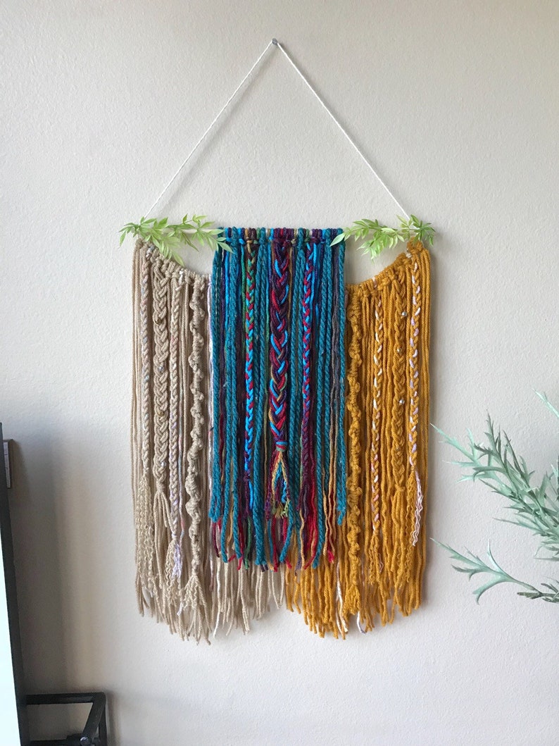Boho wall hanging Boho tapestry colorful wall decor Etsy