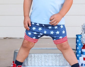 Baby shorts -fourth of july shorts - shorties - harem shorts -4th of july shorts - patriotic shorts- patriotic baby shorts -baby gift