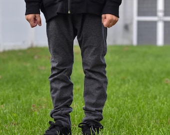 Solid baby pants - charcoal harem pants - soft cotton baby or toddler pants- solid harem pants - toddler harem pants