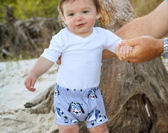 Dog baby shorts - puppy  kids shorts - oeko tex cotton toddler clothes - gifts under 30 - first birthday