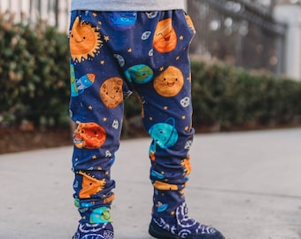 Baby harem Space pants - baby shower gift - Coming home outfit science - baby boy gift - toddler pants - unisex leggings
