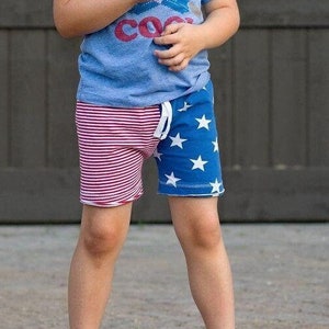 4th of july beach shorts fourth of july shorts red white blue baby shorts shorts patriotic shorts harem shorts baby boy shorties image 2