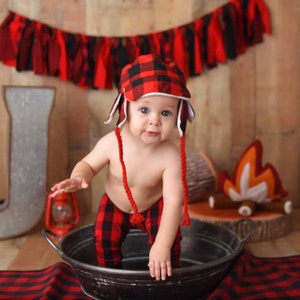 Red and Black Buffalo Plaid Baby Leggings Valentine's Baby Boy Leggings Toddler Pants Baby Pants Baby Joggers Toddler Leggings image 4