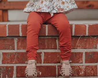 Terracotta cotton slim leggings - baby and toddler pants - unisex boy girl - pants - Toddler oeko tex outfit - Baby gift