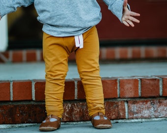 Mustard  Baby Leggings - SLIMS - Skinny pants for baby - unisex baby pants - baby shower gift - boy girl leggings - goldenrod