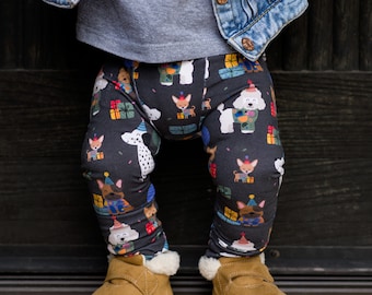 Puppy dog birthday pants - first second third birthday - Dog birthday  leggings - baby boy birthday puppy