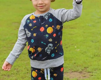 Science kids shirt - planets - science - solar system- outer space - Kids cotton pullover -