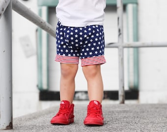 baby shorts - 4th of july shorts -fourth of july shorts -kid shorts- patriotic shorts -baby shorts -shorties - harem shorts