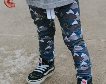 Mountain Print Toddler Leggings – Handmade Nature Baby Clothes