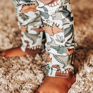 Dino baby harems okeo tex certified baby clothes dinosaur pants baby pants baby leggings unisex toddler leggings image 5