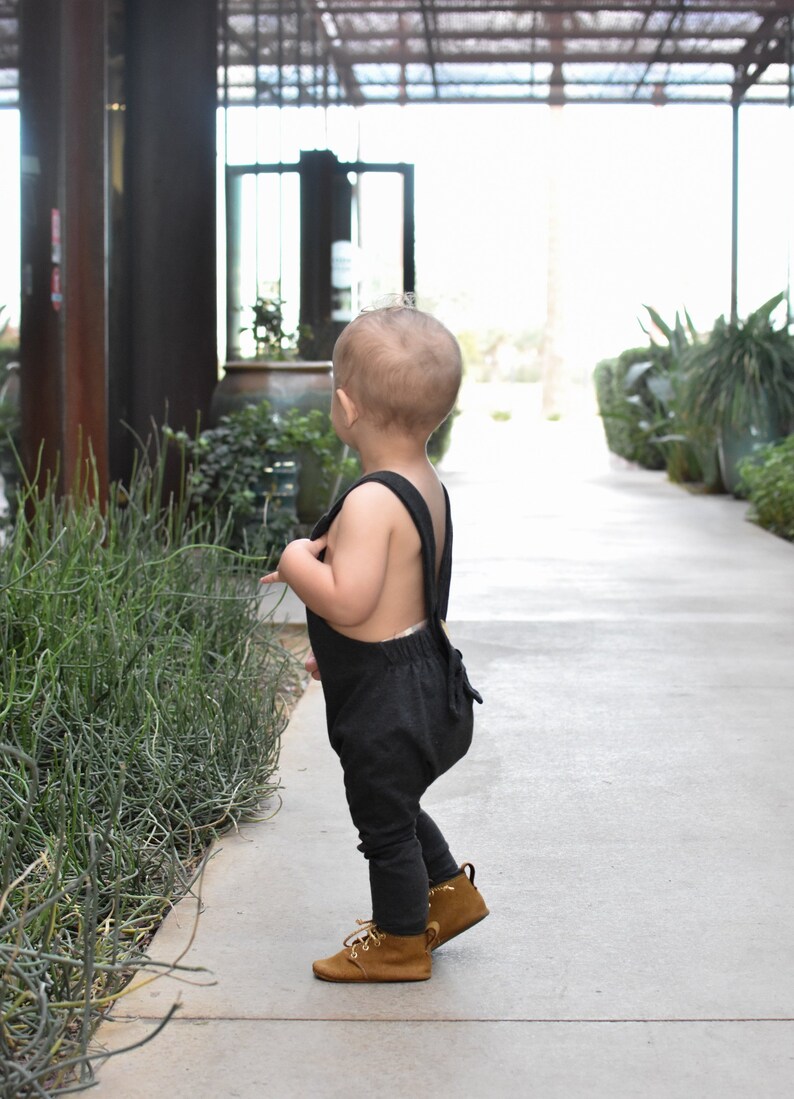 Baby Romper Charcoal Baby Overalls Baby Boy Romper Baby Etsy
