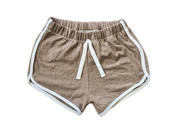 Short de survêtement marron chiné - Tissu certifié oeko tex