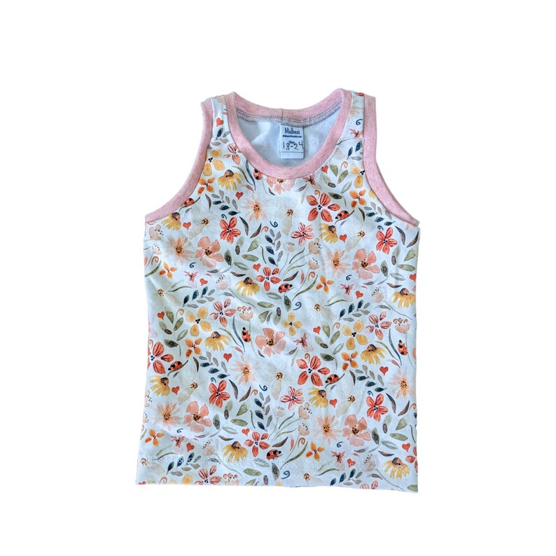 Floral tank girls summer tank Flower tank swing tank image 5