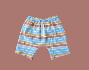 Stripe french terry shorts