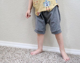 Medium grey  toddler baby short - toddler short - kids short - grey short - shorties - harem short - multiple lengths available