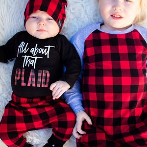 Red and Black Buffalo Plaid Baby Leggings Valentine's Baby Boy Leggings Toddler Pants Baby Pants Baby Joggers Toddler Leggings image 6