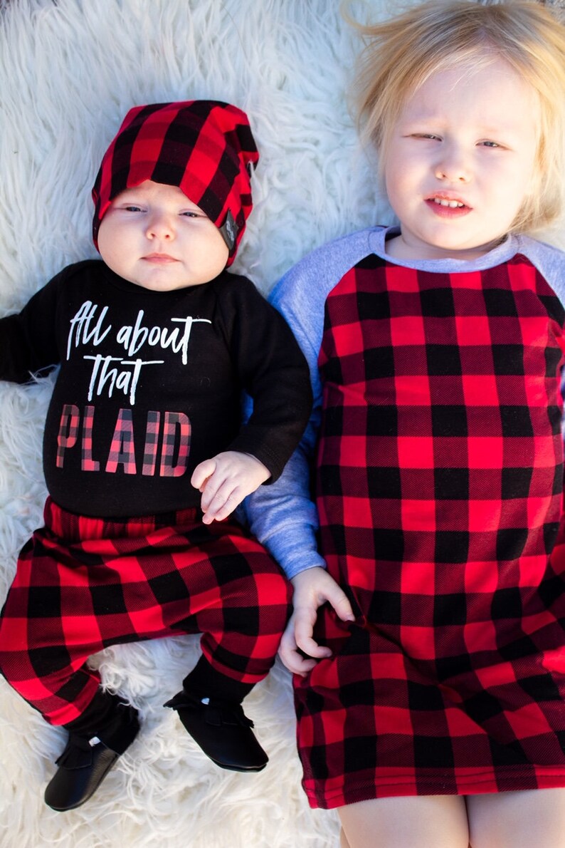 Red and Black Buffalo Plaid Baby Leggings Valentine's Baby Boy Leggings Toddler Pants Baby Pants Baby Joggers Toddler Leggings image 6