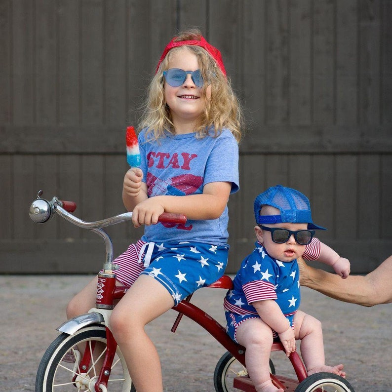 4th of july beach shorts fourth of july shorts red white blue baby shorts shorts patriotic shorts harem shorts baby boy shorties image 6