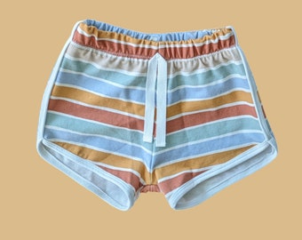 French terry stripe shorts