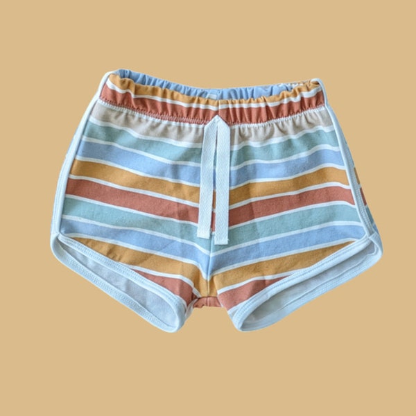French terry stripe shorts