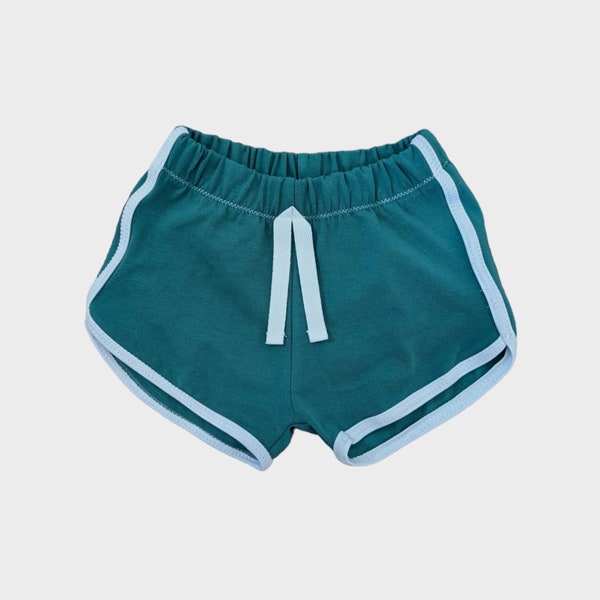 Emerald Jersey Track shorts - toddler boys girls shorts - faux drawstring shorts -  shorts - oeko tex certified