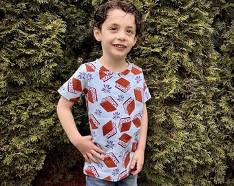 Ice cream sandwich , red white and blue ice cream shirt, handmade tshirt for toddlers and kids