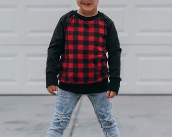 Buffalo plaid baby shirt - Toddler Valentine's outfit boy- lumberjack - plaid tshirt - plaid baby shirt - boys plaid shirt