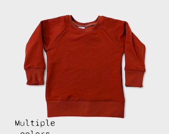 Solid sweatshirt - kids pullover - basic french terry shirt - oeko tex certified fabric