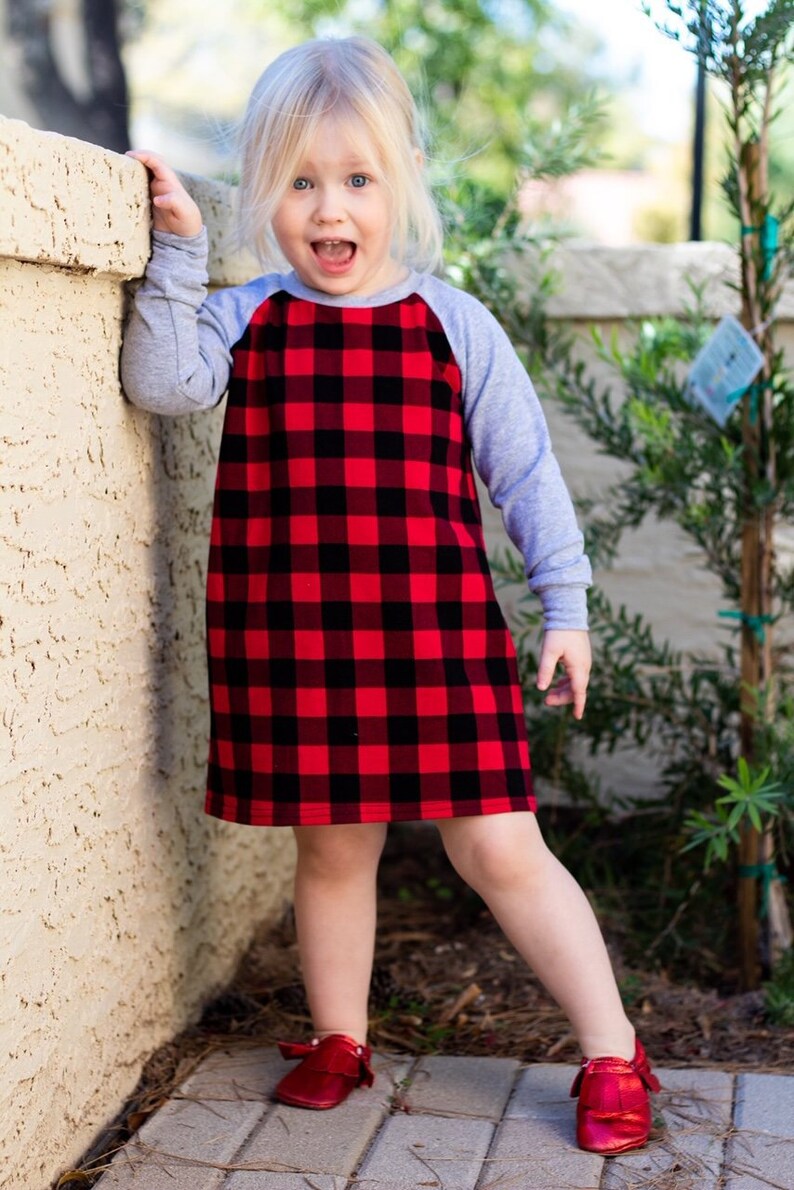 red plaid baby dress