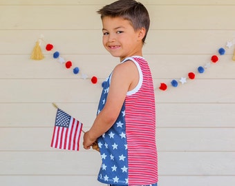 july 4th matching children shirt patriotic top  - 4th of july tank - fourth of july - baby  - toddler shirt red white and blue