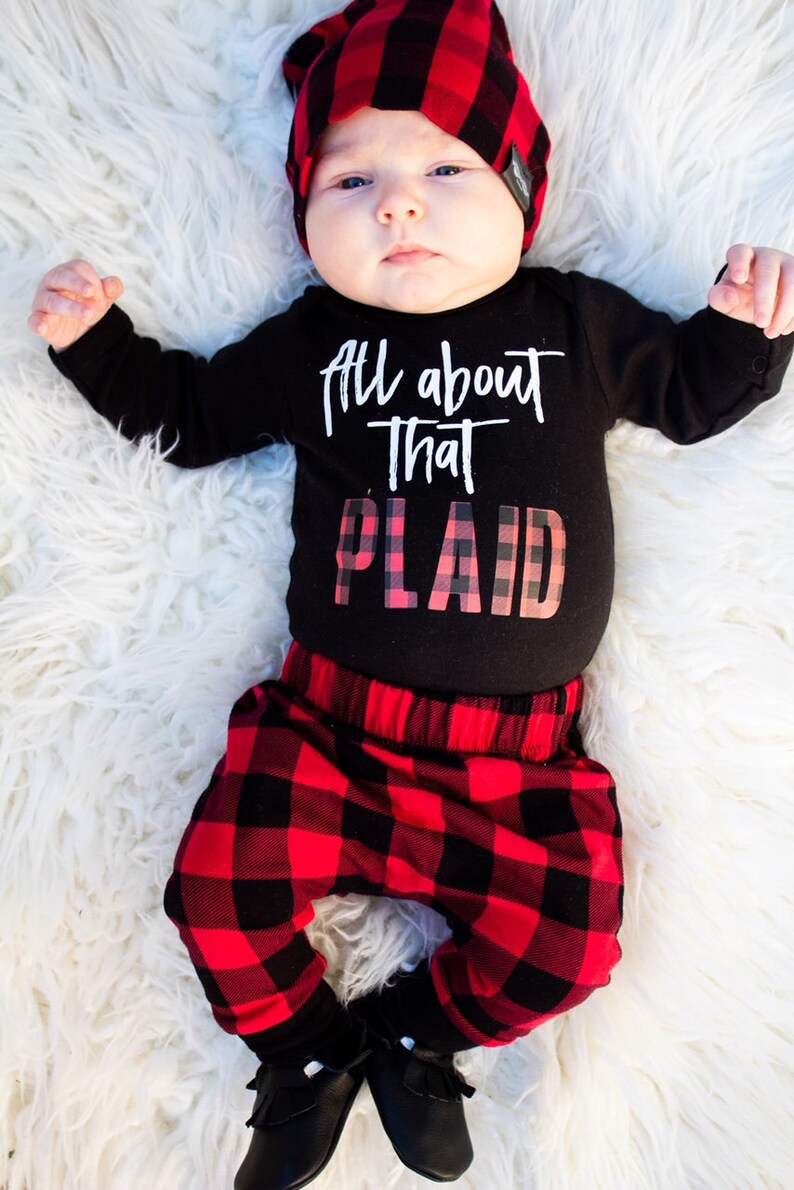 Red and Black Buffalo Plaid Baby Leggings Valentine's Baby Boy Leggings Toddler Pants Baby Pants Baby Joggers Toddler Leggings image 3