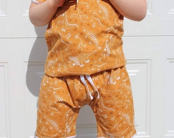 Dino baby shorts - dinosaur  kids shorts - oeko tex cotton toddler clothes