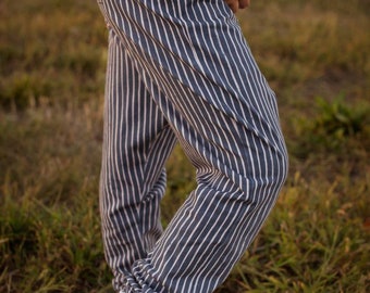 Railroad Stripe Pants- Hickory Stripe Pants - Etsy