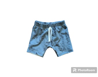 Blue french terry rocket beach shorts
