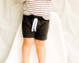 Beach shorts - toddler boys girls shorts - faux drawstring shorts - cotton shorts - multiple colors available